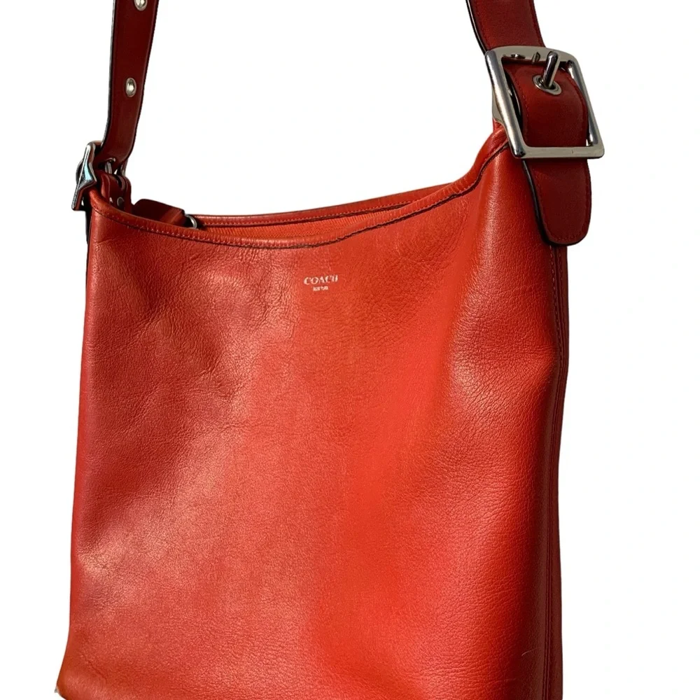 Coach Legacy Leather Hobo Shoulder Bag Burnt Red Adjustable Strap Purse